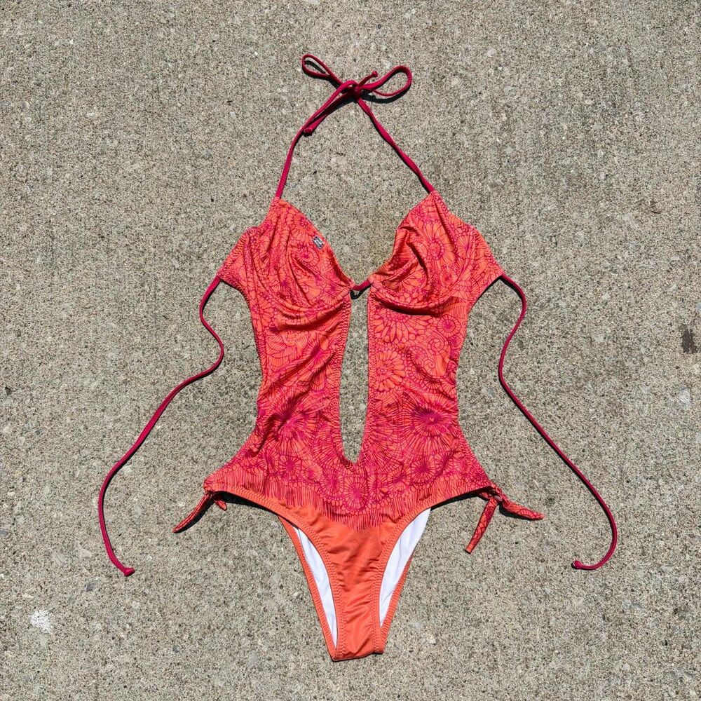 Miss-sixty Women's Orange and Red Swimsuit-one-piece